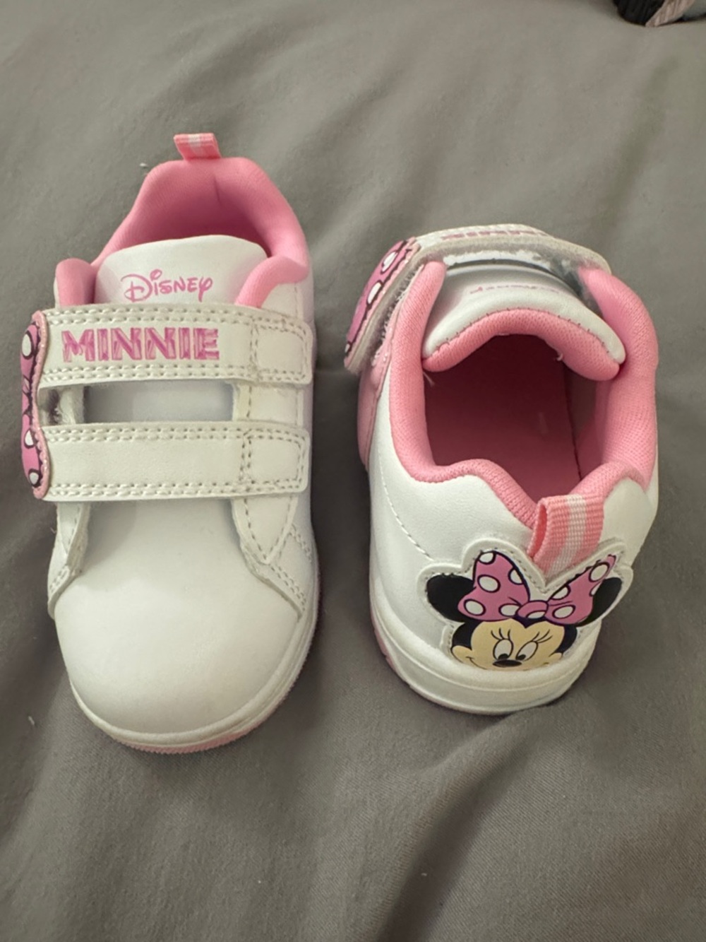 Disney Minnie Mouse White and Pink Toddler Sneakers